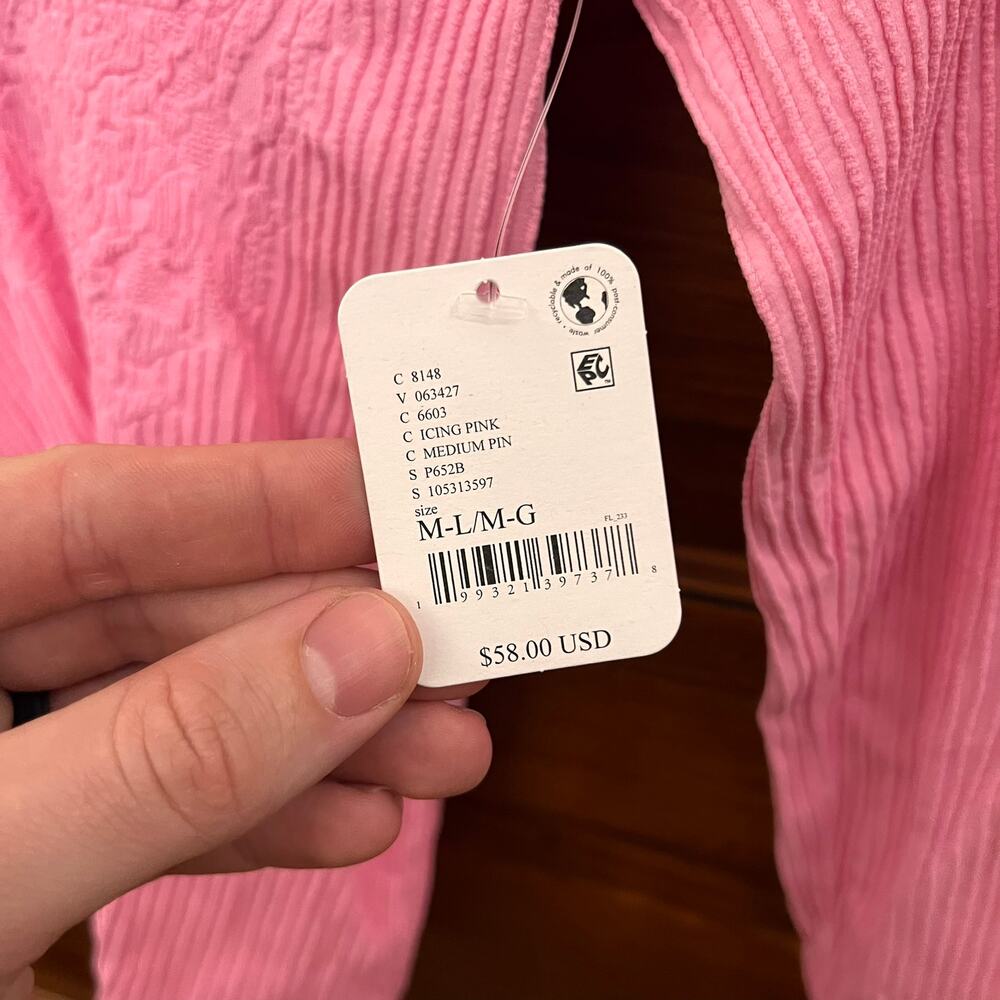 Free People Dynamic Duo Long Sleeve sz M/L NWT's Pink $58 - Picture 3 of 6